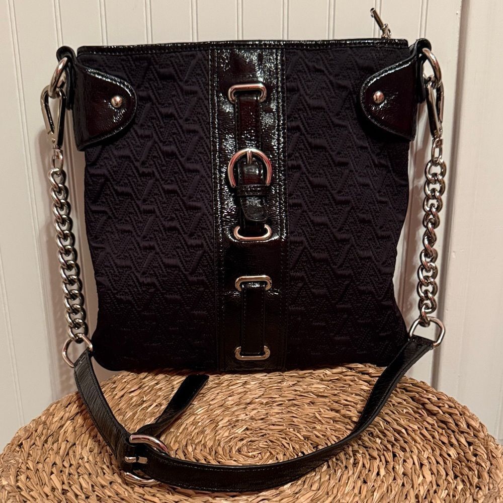 Adrienne Vittadini Black Designer Crossbody Bag - Great Condition
